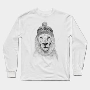 Winter lion (bw) Long Sleeve T-Shirt